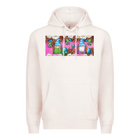 Pale Pink Western Easter Day Gnomes With Eggs Premium Hoodie - Artiststas