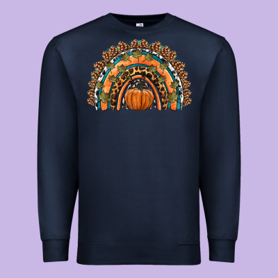 Fall Pumpkin Rainbow Premium Sweatshirt Designed By Hra Design Shop