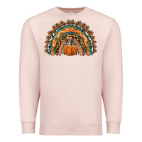 Pale Pink fall pumpkin rainbow Premium Sweatshirt - HRA Design Shop