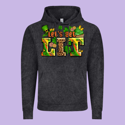 St Patricks Lets Get Lit Vintage Hoodie Designed By Adodesignshop