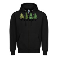 Black christmas checkered trees Zipper Hoodie - MaliasSmallBusiness