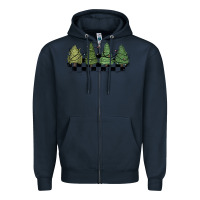 Navy christmas checkered trees Zipper Hoodie - MaliasSmallBusiness
