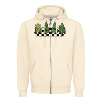 Sandshell christmas checkered trees Zipper Hoodie - MaliasSmallBusiness