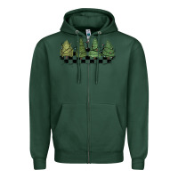 Sports Green christmas checkered trees Zipper Hoodie - MaliasSmallBusiness