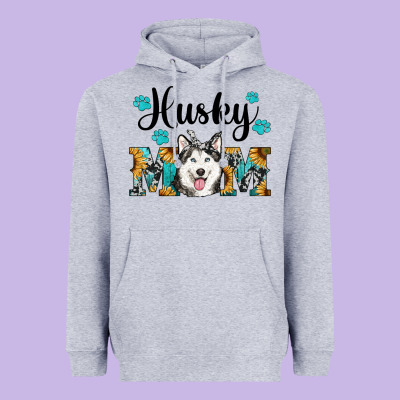Husky Mom Western Heavyweight Hoodie Designed By Ranaportraitstore