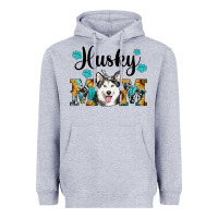 Heather Grey husky mom western Heavyweight Hoodie - RanaPortraitStore