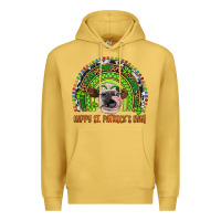 Antique Gold Western Happy St. Patrick's Day Cow Rainbow Premium Hoodie - Artiststas