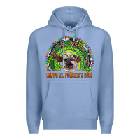 Colony Blue Western Happy St. Patrick's Day Cow Rainbow Premium Hoodie - Artiststas
