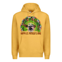 Mustard Western Happy St. Patrick's Day Cow Rainbow Premium Hoodie - Artiststas