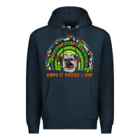 Navy Western Happy St. Patrick's Day Cow Rainbow Premium Hoodie - Artiststas