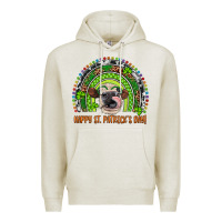 Oatmeal Heather Western Happy St. Patrick's Day Cow Rainbow Premium Hoodie - Artiststas