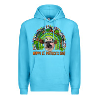 Ocean Blue Western Happy St. Patrick's Day Cow Rainbow Premium Hoodie - Artiststas