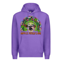 Purple Western Happy St. Patrick's Day Cow Rainbow Premium Hoodie - Artiststas