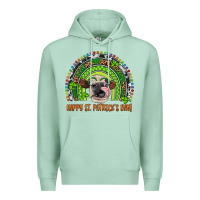 Seafoam Western Happy St. Patrick's Day Cow Rainbow Premium Hoodie - Artiststas