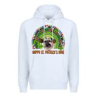 White Western Happy St. Patrick's Day Cow Rainbow Premium Hoodie - Artiststas