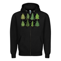 Black checkered trees Zipper Hoodie - MaliasSmallBusiness