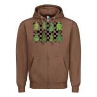 Chestnut checkered trees Zipper Hoodie - MaliasSmallBusiness