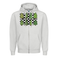 Checkered Trees Zipper Hoodie | Teevron