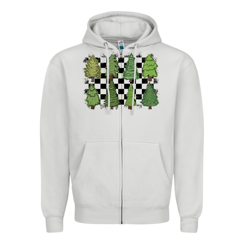 Checkered Trees Zipper Hoodie by MaliasSmallBusiness | Teevron