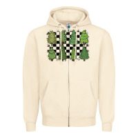 Sandshell checkered trees Zipper Hoodie - MaliasSmallBusiness