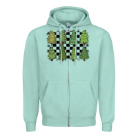 Seafoam checkered trees Zipper Hoodie - MaliasSmallBusiness