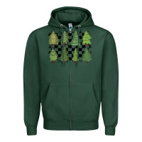 Sports Green checkered trees Zipper Hoodie - MaliasSmallBusiness