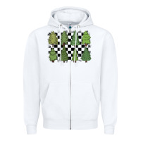 White checkered trees Zipper Hoodie - MaliasSmallBusiness