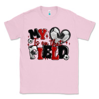Bubblegum Pink my heart is on that field soccer Classic Tee - MaliasSmallBusiness