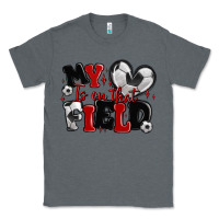 Charcoal Heather my heart is on that field soccer Classic Tee - MaliasSmallBusiness