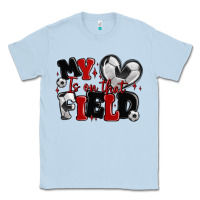 Dusty Blue my heart is on that field soccer Classic Tee - MaliasSmallBusiness