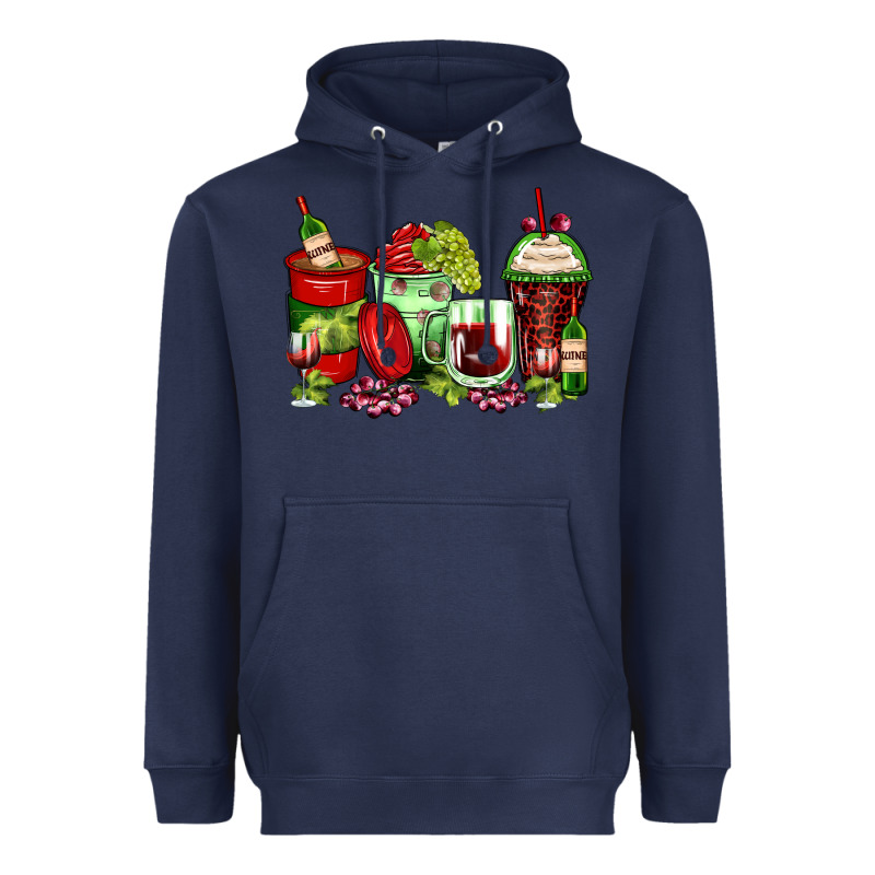 Wine Coffee Cups Heavyweight Hoodie by Zillion Design Studio | Teevron