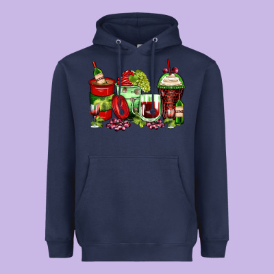 Wine Coffee Cups Heavyweight Hoodie Designed By Zillion Design Studio