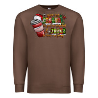 Chestnut Coffee  Jesus Premium Sweatshirt - CowhideDigitalArt