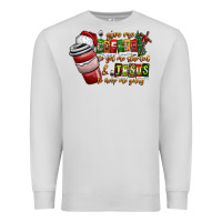 Dove Grey Coffee  Jesus Premium Sweatshirt - CowhideDigitalArt