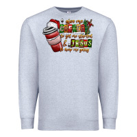 Heather Grey Coffee  Jesus Premium Sweatshirt - CowhideDigitalArt