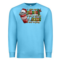 Ocean Blue Coffee  Jesus Premium Sweatshirt - CowhideDigitalArt