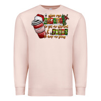 Pale Pink Coffee  Jesus Premium Sweatshirt - CowhideDigitalArt
