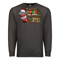 Smoke Coffee  Jesus Premium Sweatshirt - CowhideDigitalArt