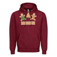 Burgundy gingerbread christmas Zipper Hoodie - MaliasSmallBusiness