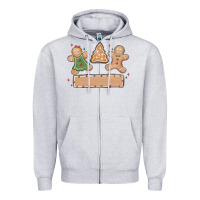Heather Grey gingerbread christmas Zipper Hoodie - MaliasSmallBusiness