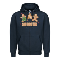 Navy gingerbread christmas Zipper Hoodie - MaliasSmallBusiness