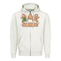 Oatmeal Heather gingerbread christmas Zipper Hoodie - MaliasSmallBusiness