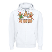 White gingerbread christmas Zipper Hoodie - MaliasSmallBusiness