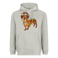 Moon Dust dachshund with christmas lights Heavyweight Hoodie - RanaPortraitStore