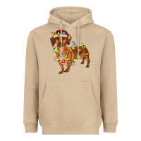 Mushroom dachshund with christmas lights Heavyweight Hoodie - RanaPortraitStore