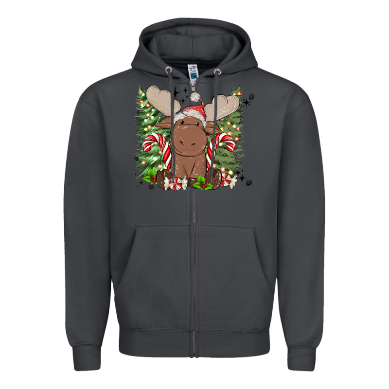 Christmas Reindeer Zipper Hoodie by MaliasSmallBusiness | Teevron
