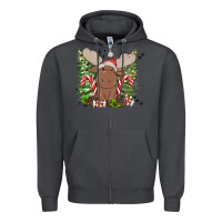 Smoke christmas reindeer Zipper Hoodie - MaliasSmallBusiness