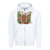 White christmas reindeer Zipper Hoodie - MaliasSmallBusiness