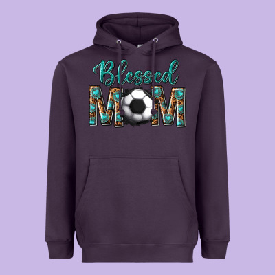 Western Blessed Mom With Soccer Heavyweight Hoodie Designed By Texasbilliewilder
