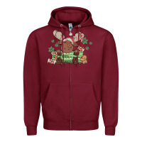 Burgundy christmas reindeer Zipper Hoodie - MaliasSmallBusiness